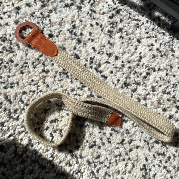 Vintage braided rope belt with leather and brass accents - Picture 4 of 4